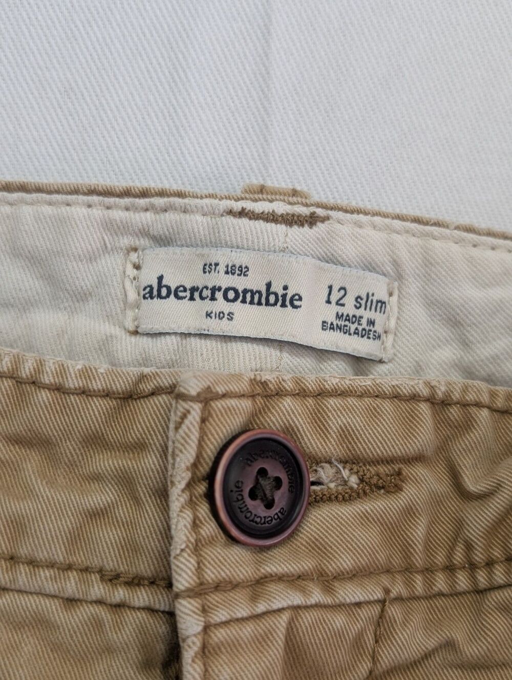 Abercrombie Kids Slim Leg Khaki Pants Size Regular 12